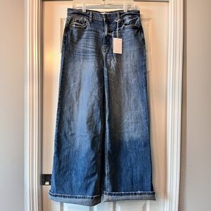 Carly Jean Los Angeles Blue Flare Wide Leg Jeans